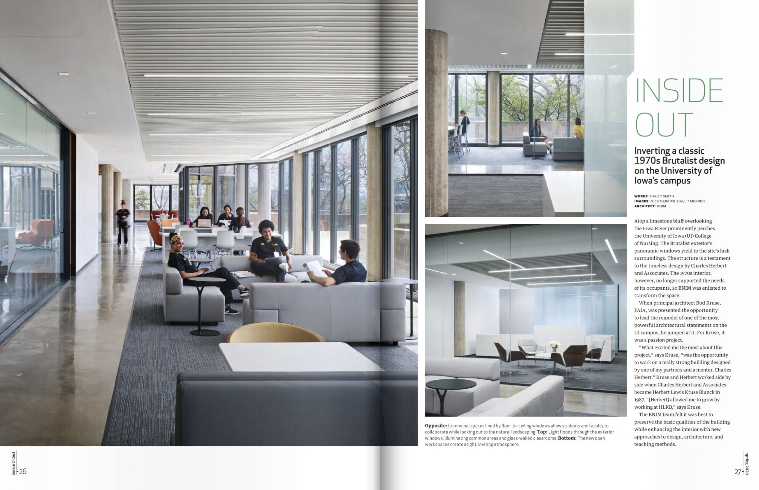 College of Nursing Modifications featured in Iowa Architect Spring 2020 Issue