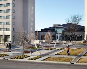 Garst Dining Hall Plaza and Bus Stop